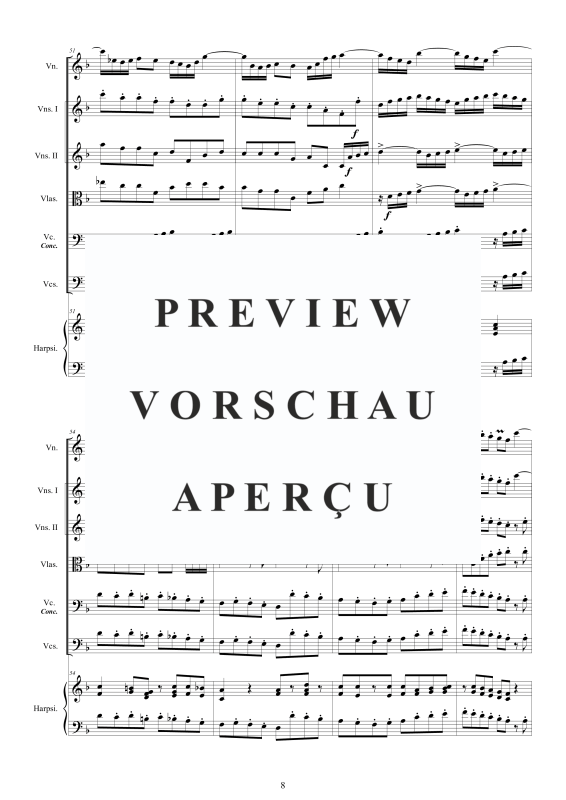 Produktgalerie: Seite 9 von 11 Violin Konzert in F-Dur BWV 1053, , Gemischtes Ensemble Violine, Violoncello, Streicher und Cembalo BC
