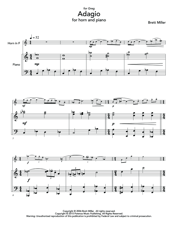 Produktgalerie: Seite 1 von 7 Adagio, , (Horn in F und Klavier)