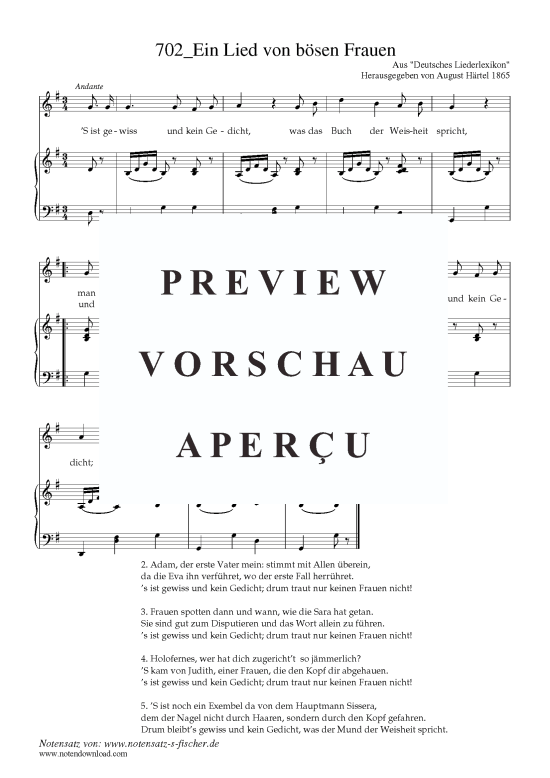 Product picture to: Ein Lied von bösen Frauen Aus "Deutsches Liederlexikon" A. Härtel (1865)