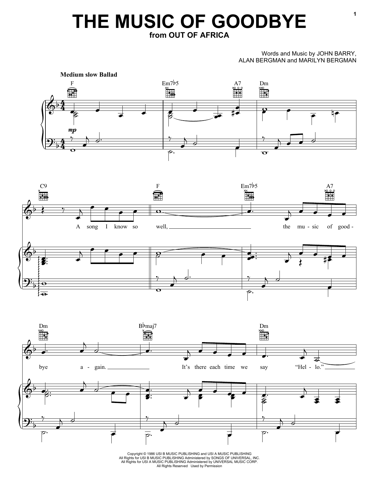 Product picture to: The Music Of Goodbye