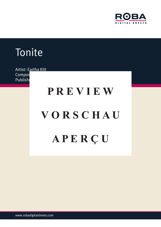 Produktgalerie: Seite 2 von 5 Tonite , Eartha Kitt, Klavier und Gesang