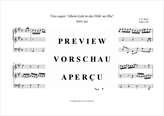 gallery: Trio super "Allein Gott in der Höh´ sei Ehr" BWV 664 , , (Orgel Solo)