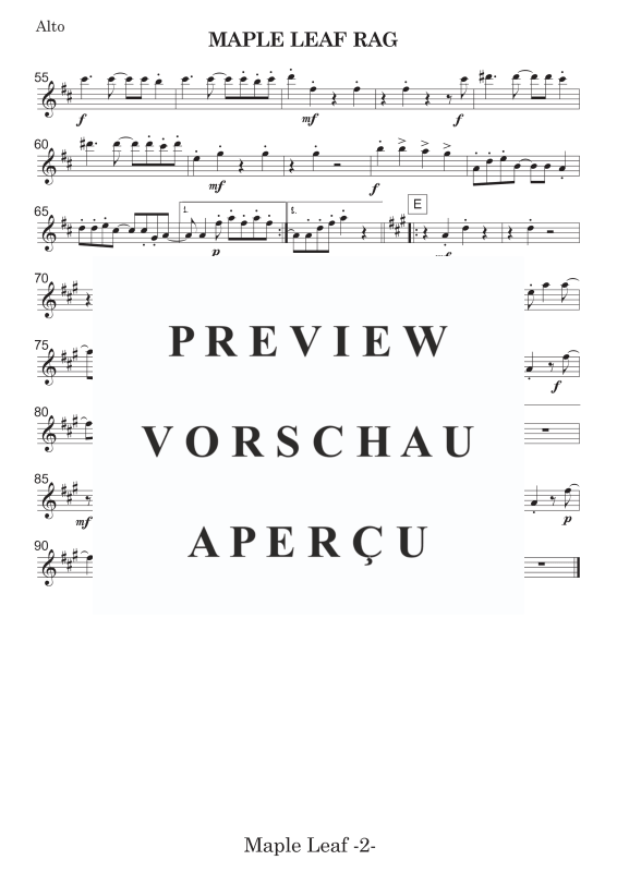 Produktgalerie: Seite 6 von 11 Maple Leaf Rag, , Saxophon Quintett