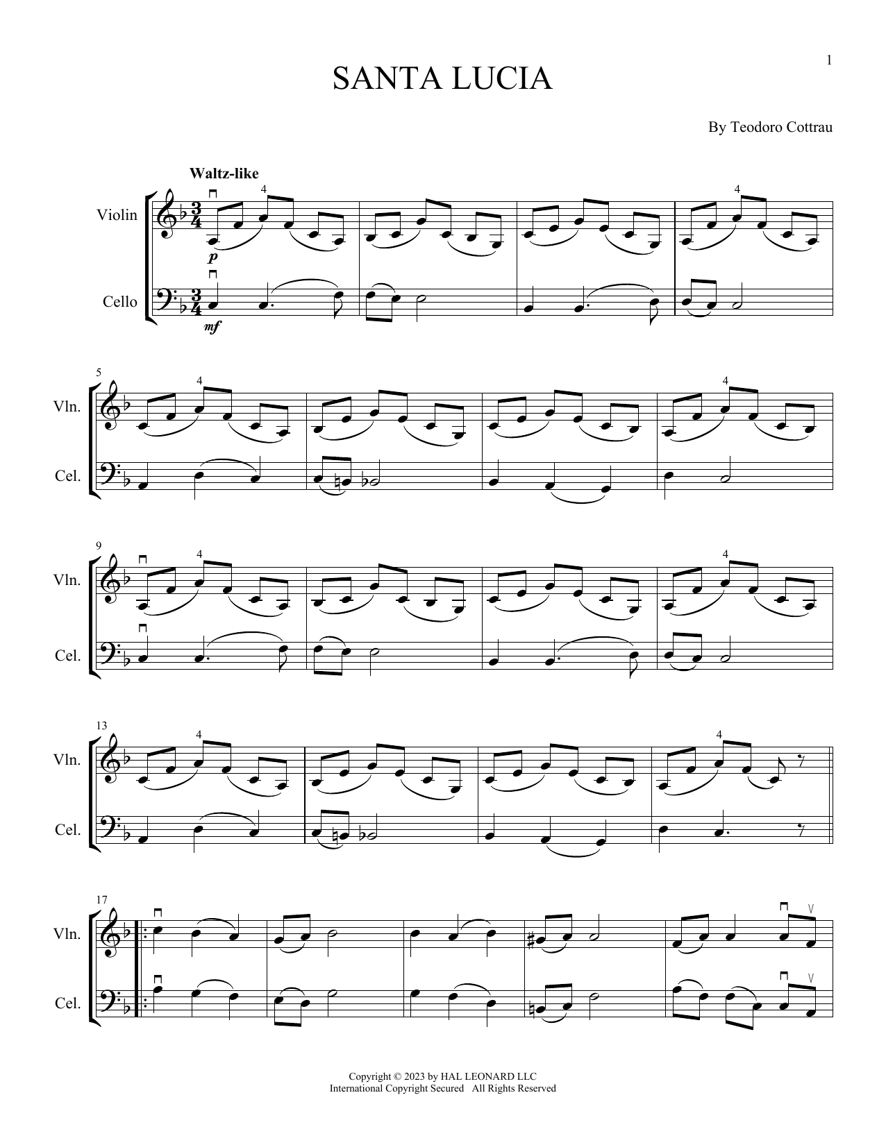 Produktgalerie: Seite 1 von 1 Santa Lucia (arr. Michelle Hynson), Teodoro Cottrau