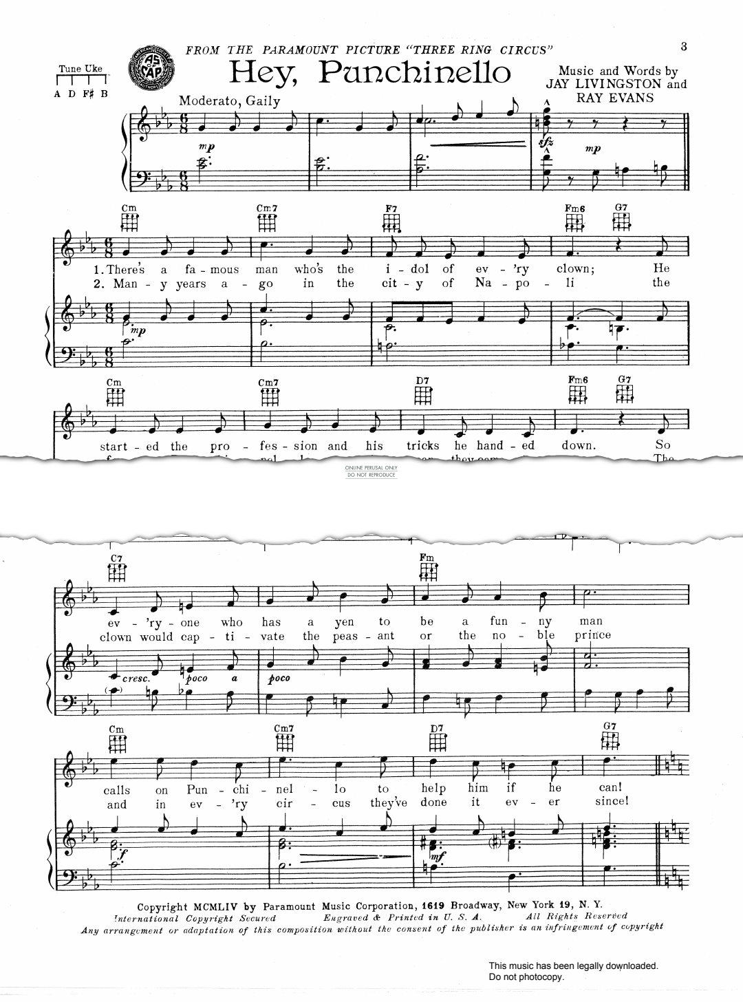 Product gallery: Page 1 of 1 Hey, Punchinello (from 'Three Ring Circus'), Dean Martin