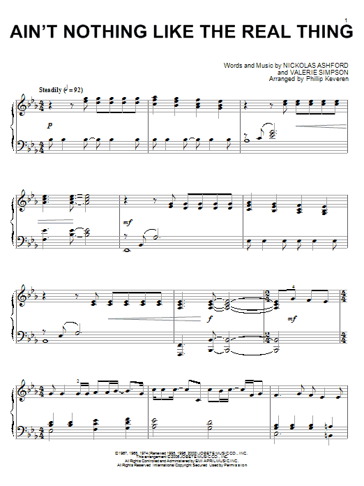 Product picture to: Ain't Nothing Like The Real Thing (arr. Phillip Keveren)