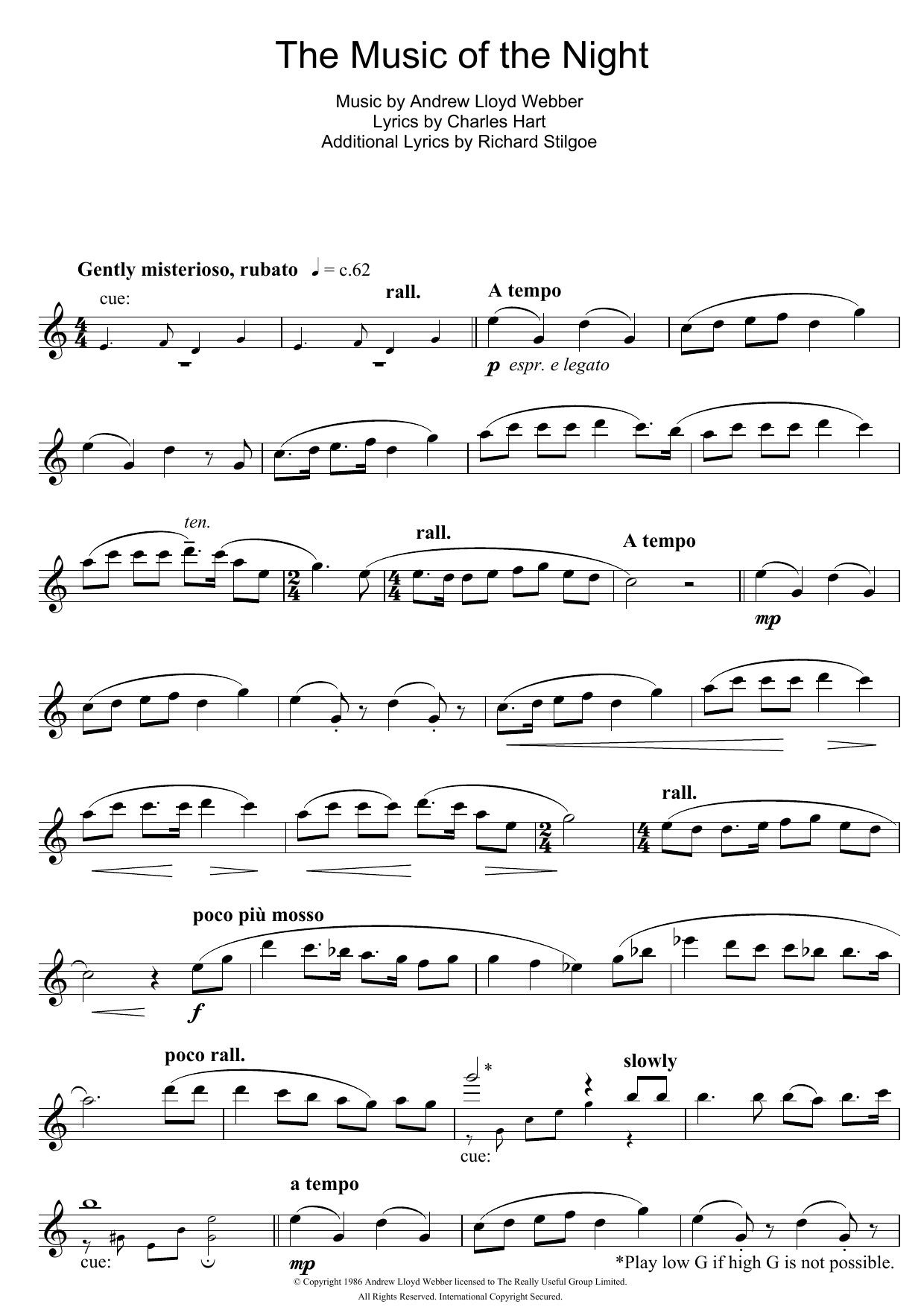 Product gallery: Page 1 of 1 The Music Of The Night (from The Phantom Of The Opera), Andrew Lloyd Webber