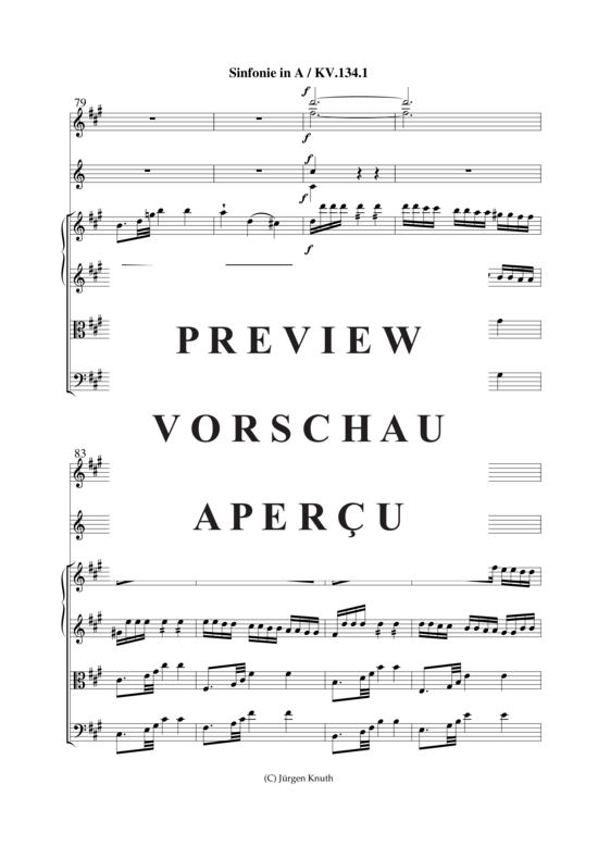 gallery: Sinfonie in A-Dur  KV.134 / Satz.1 , , (Streichquartett + Bläser)