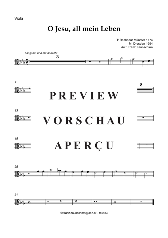 Product gallery: Page 5 of 8 O Jesu, all mein Leben bist du , , (viola + organ)