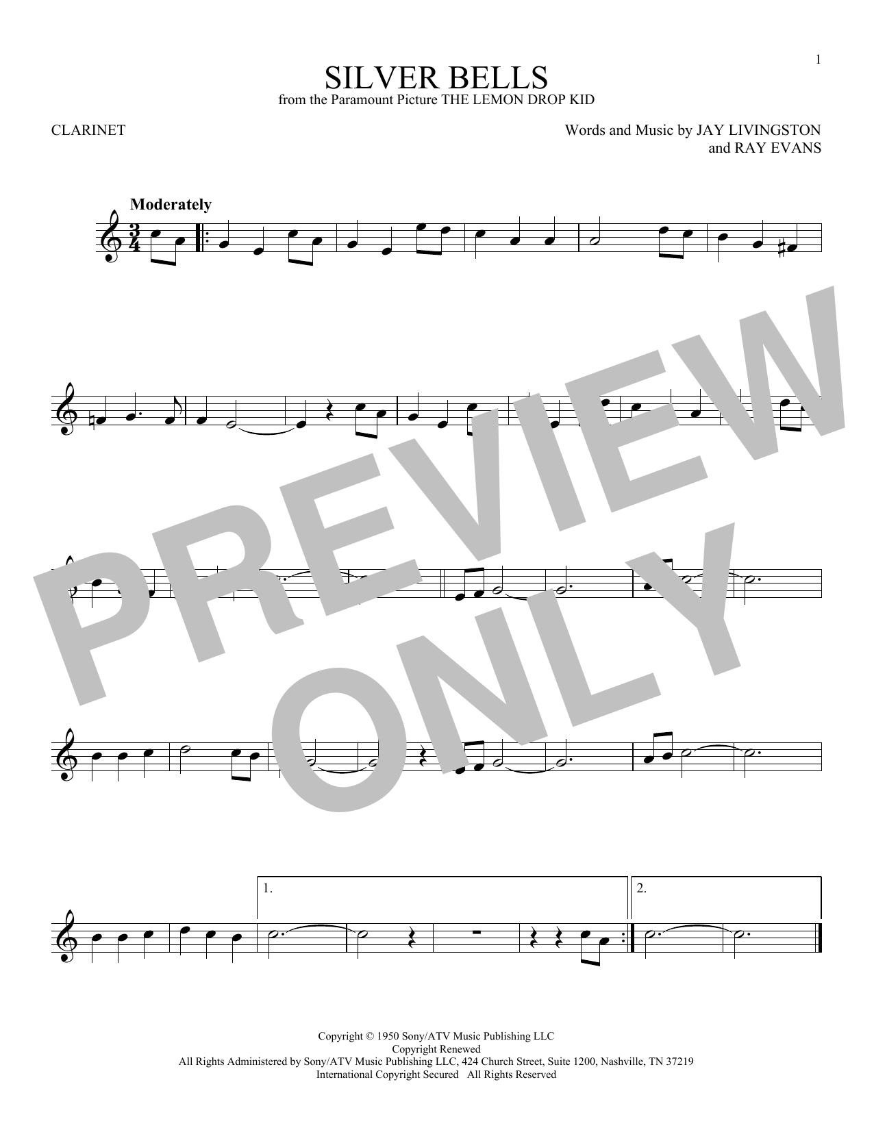 Product gallery: Page 1 of 1 Silver Bells, Jay Livingston & Ray Evans