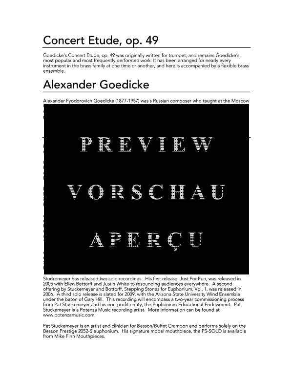 Product gallery: Page 4 of 11 Concert Etude, Op. 49, , (euphonium/tuba/trumpet solo and EETTT)
