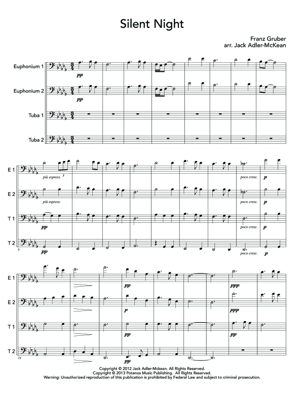 Product gallery: Page 1 of 11 Silent Night, , (Tuba Quartett EETT)