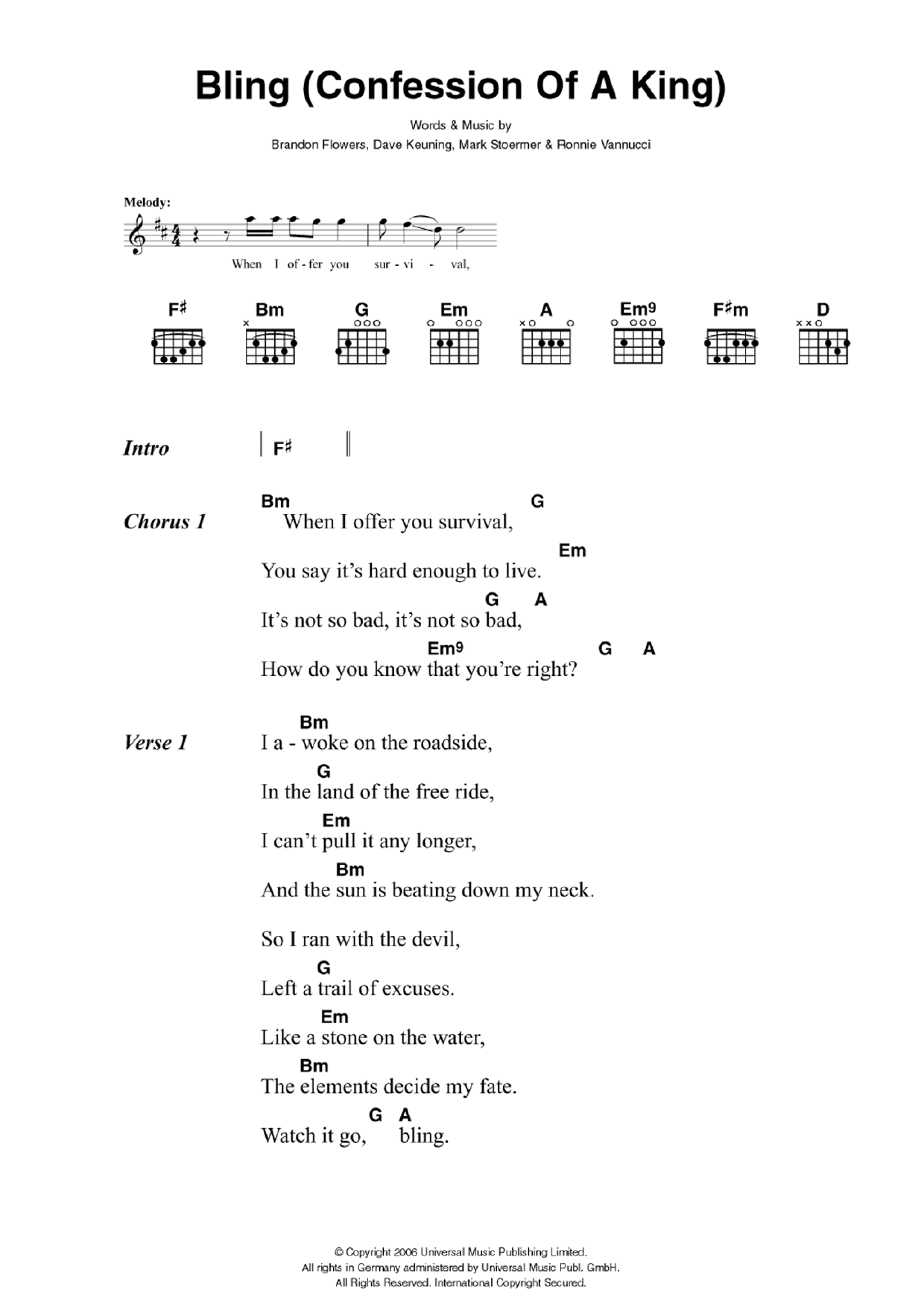 Produktgalerie: Seite 1 von 1 Bling (Confession Of A King), The Killers, Gitarre