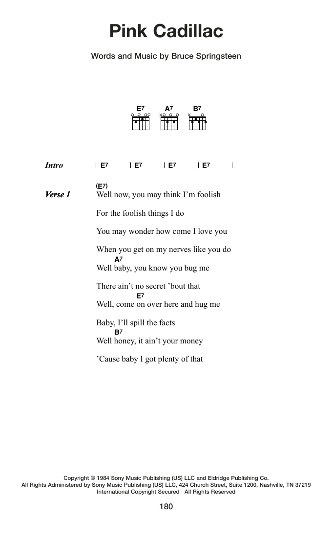 Produktgalerie: Seite 1 von 1 Pink Cadillac, Bruce Springsteen, Gitarre