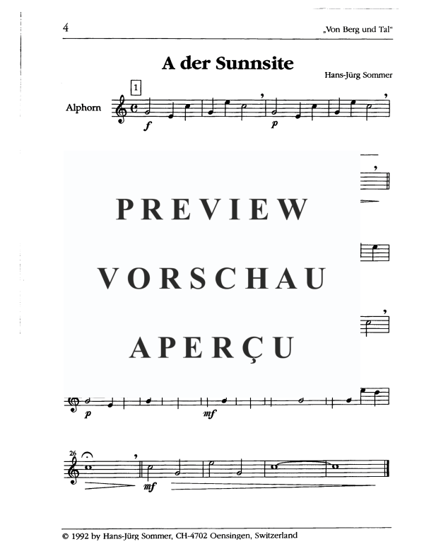 Produktgalerie: Seite 6 von 11 Von Berg and Tal, , Alphorn Soli, Duette, Trios