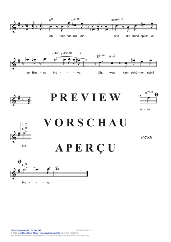 Produktgalerie: Seite 8 von 9 Bossa Nova , Vrethammar, Sylvia, (Melodie-Stimmen in C/B/Es)