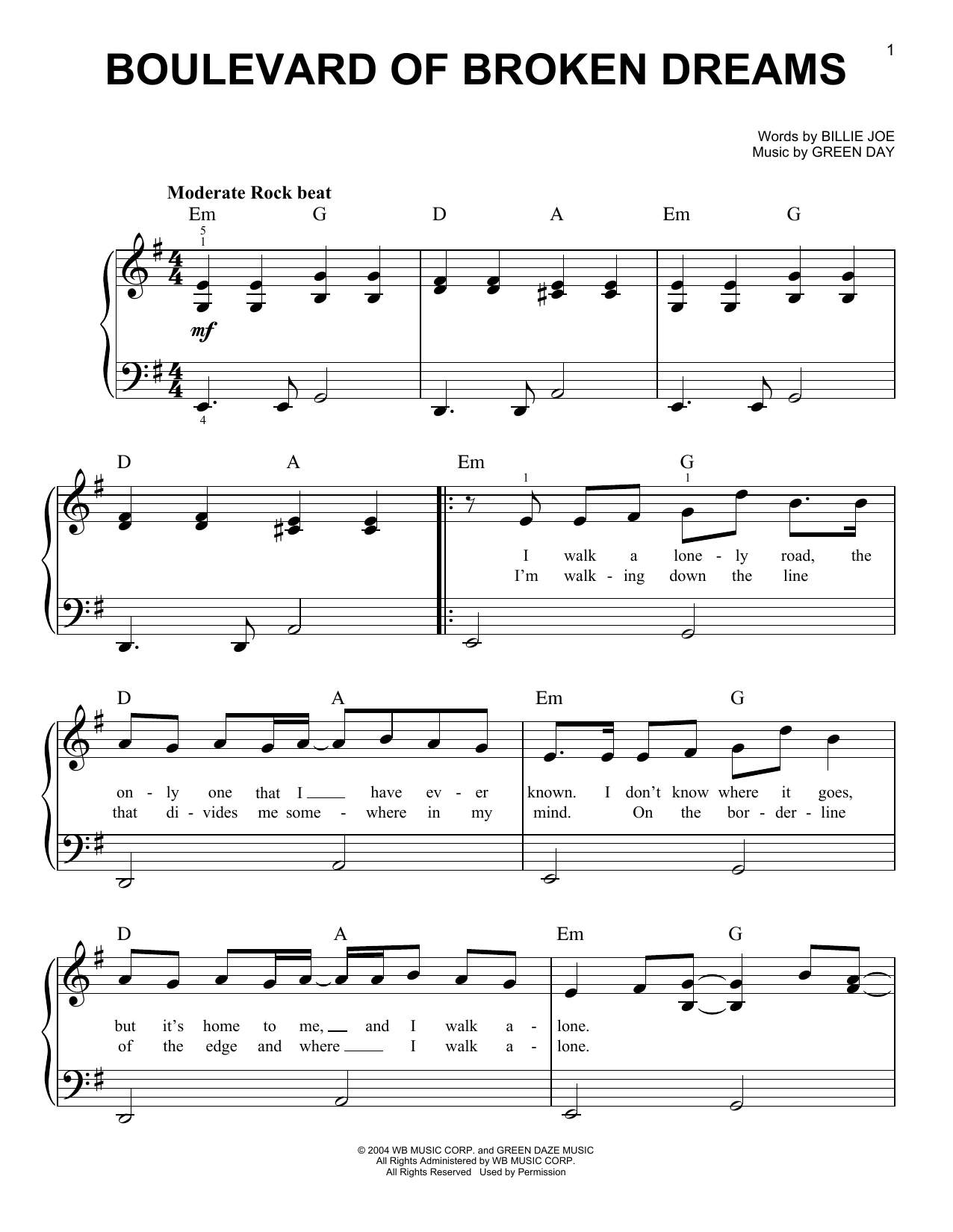 Product picture to: Boulevard Of Broken Dreams - Green Day