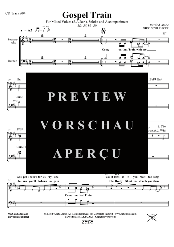 gallery: Gospel Train, , Gemischter Chor SAM/Solo opt. und Klavier