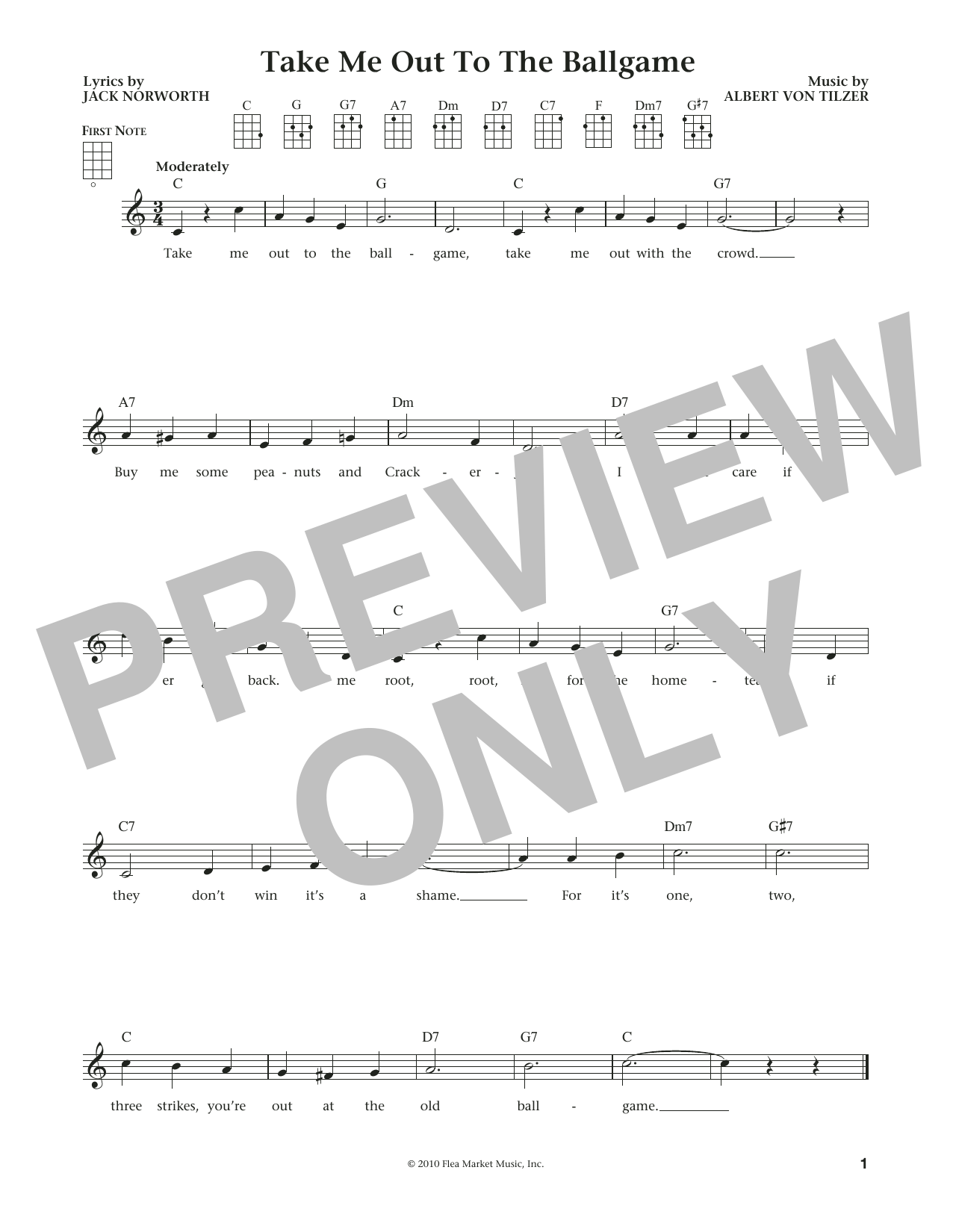 Product gallery: Page 1 of 1 Take Me Out To The Ball Game (from The Daily Ukulele) (arr. Liz and Jim Beloff), Albert von Tilzer