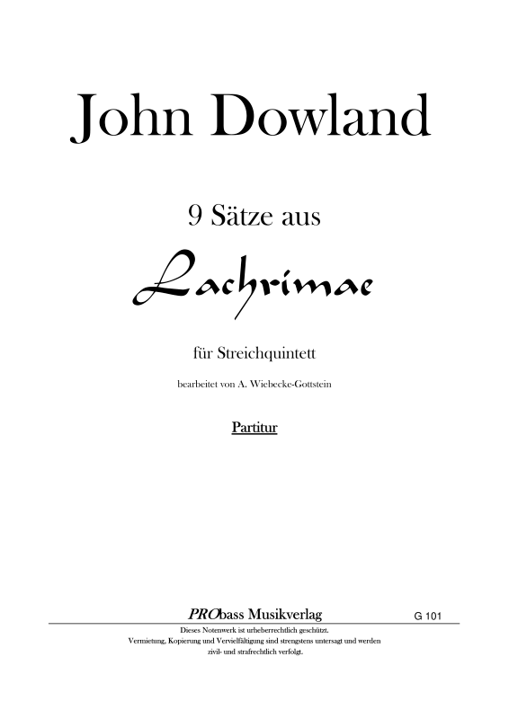 Produktbild zu: 9 Sätze aus Lachrimae