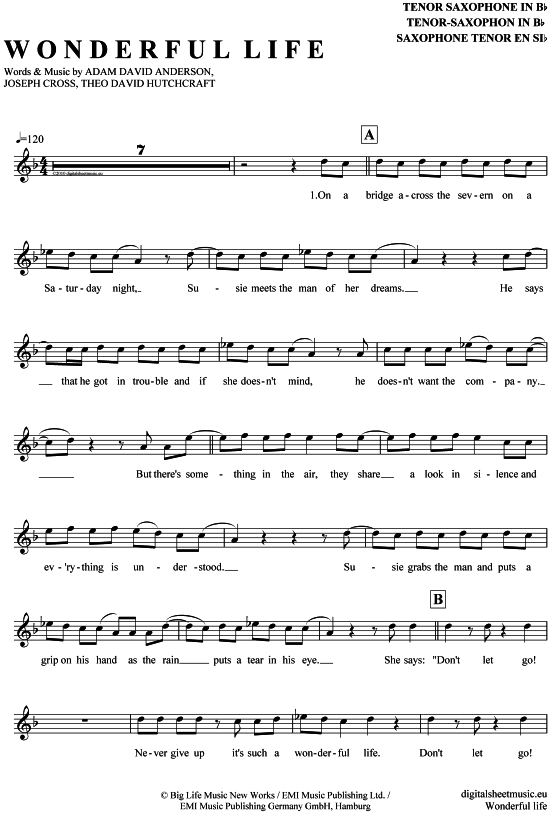 Product gallery: Page 1 of 4 Wonderful life , Hurts, Tenor Saxophone