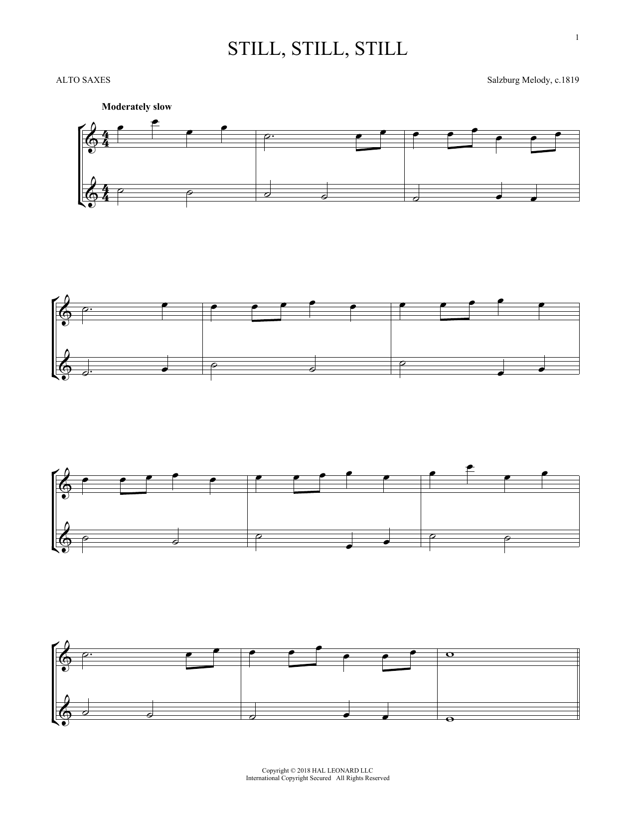 Product gallery: Page 1 of 1 Still, Still, Still, Salzburg Melody, c.1819