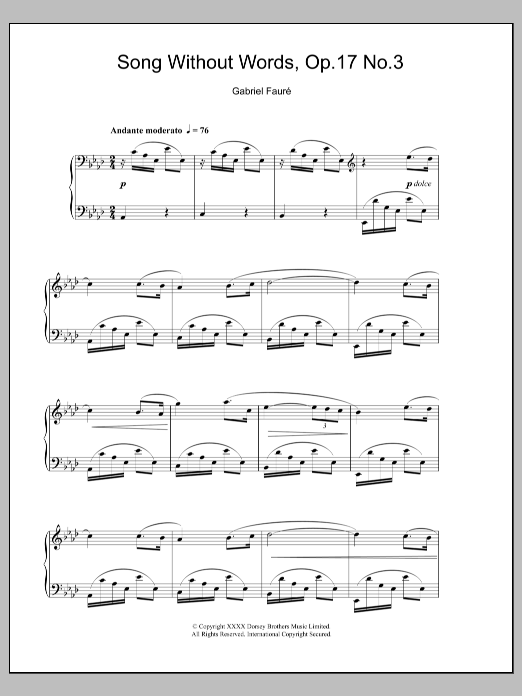 Produktbild zu: Song Without Words, Op. 17, No. 3