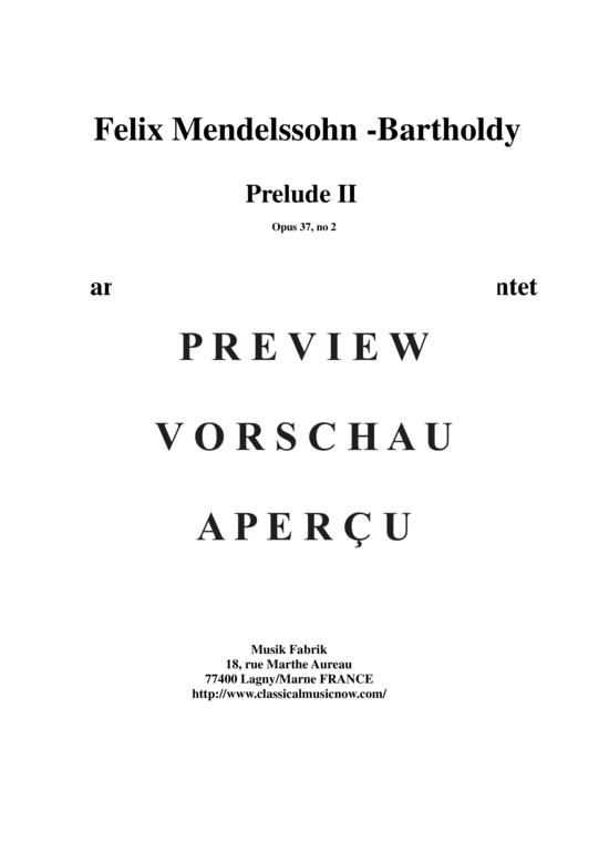Product gallery: Page 17 of 21 Prelude 2 , , (Saxophone Quintet SATBB)