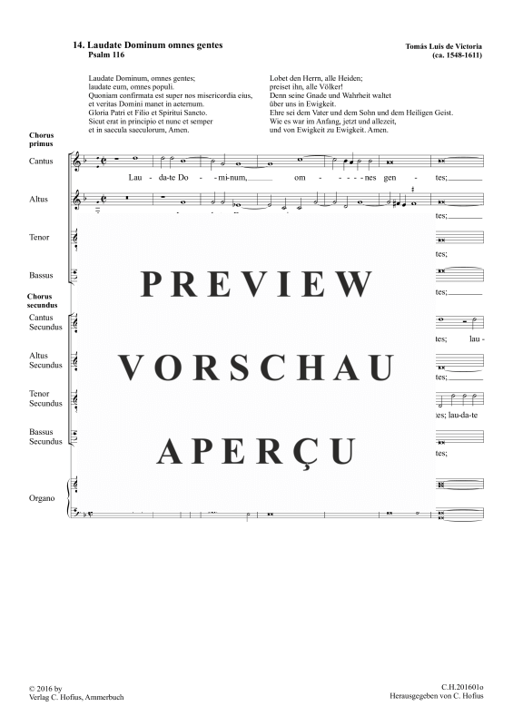 gallery: Laudate Dominum omnes gentes (Psalm 116), , Gemischter Chor 8-stimmig und BC