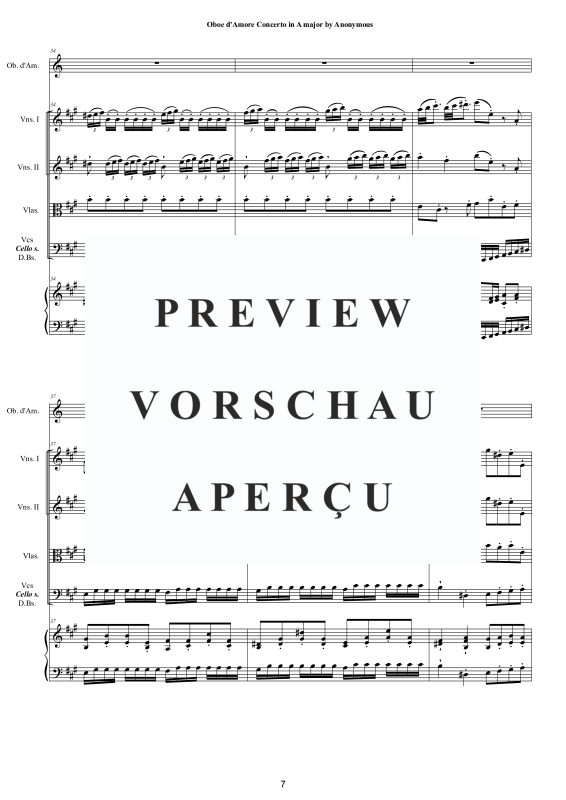 Product gallery: Page 8 of 11 Concerto in A-Dur, , Oboe D'Amore Solo, String Ensemble, and Harpsichord