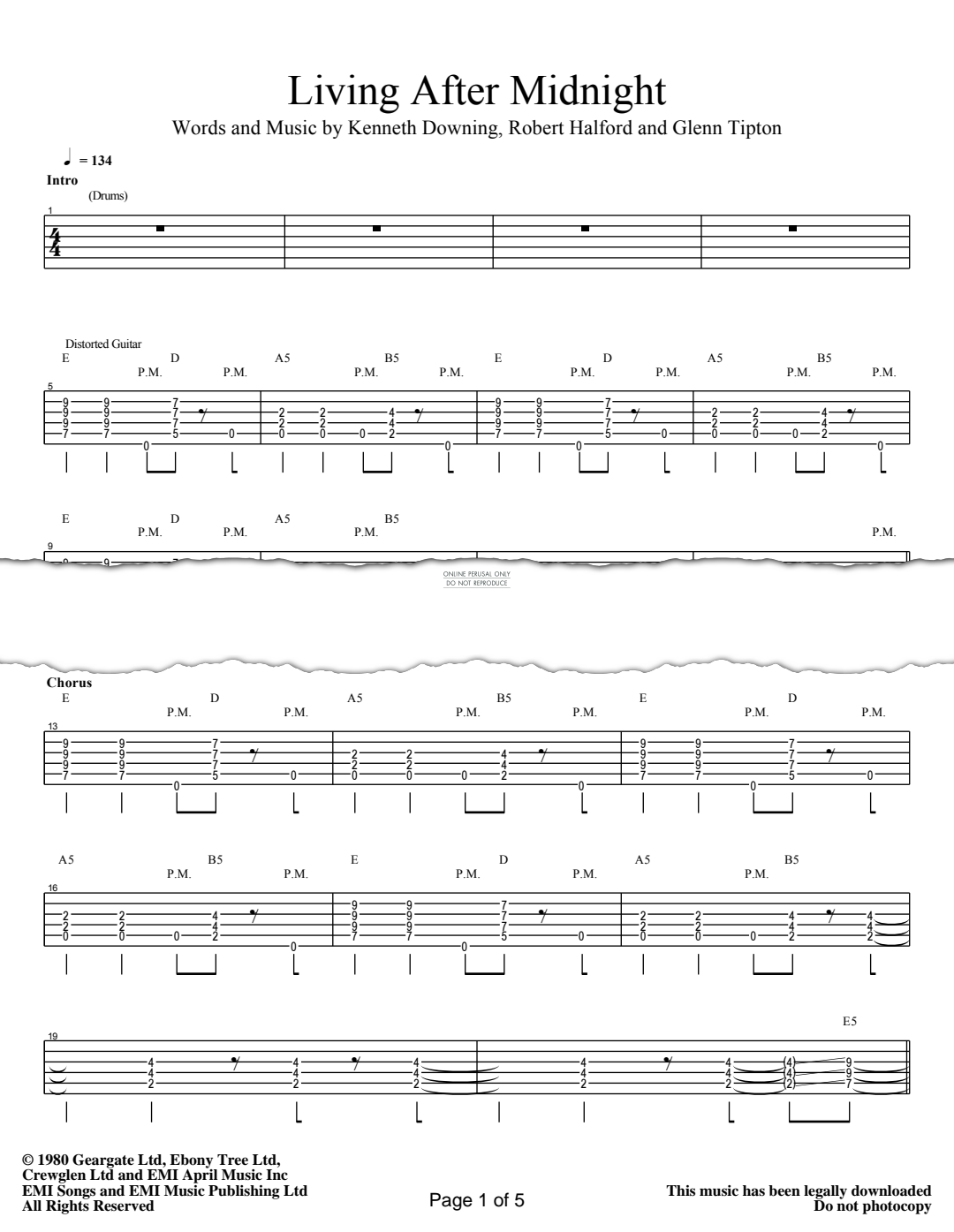 Produktgalerie: Seite 1 von 1 Living After Midnight, Judas Priest, Gitarre