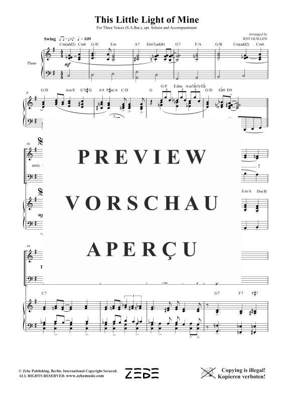 Produktgalerie: Seite 7 von 11 This Little Light Of Mine, , Gemischter Chor SAB und Klavier