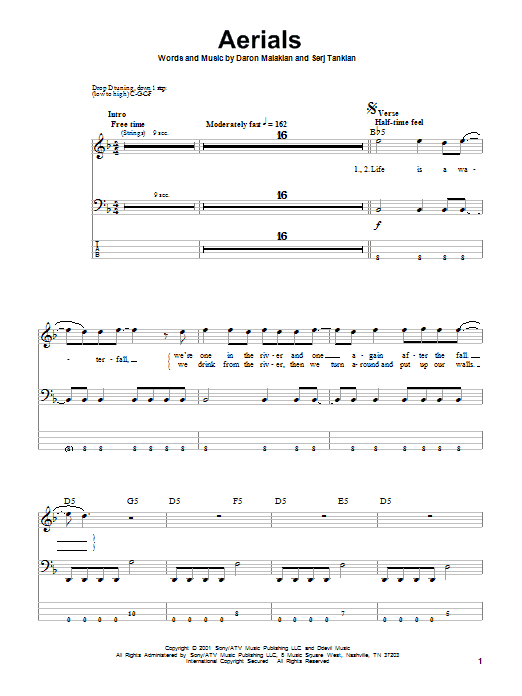 Produktgalerie: Seite 1 von 1 Aerials, System Of A Down, E-Bass