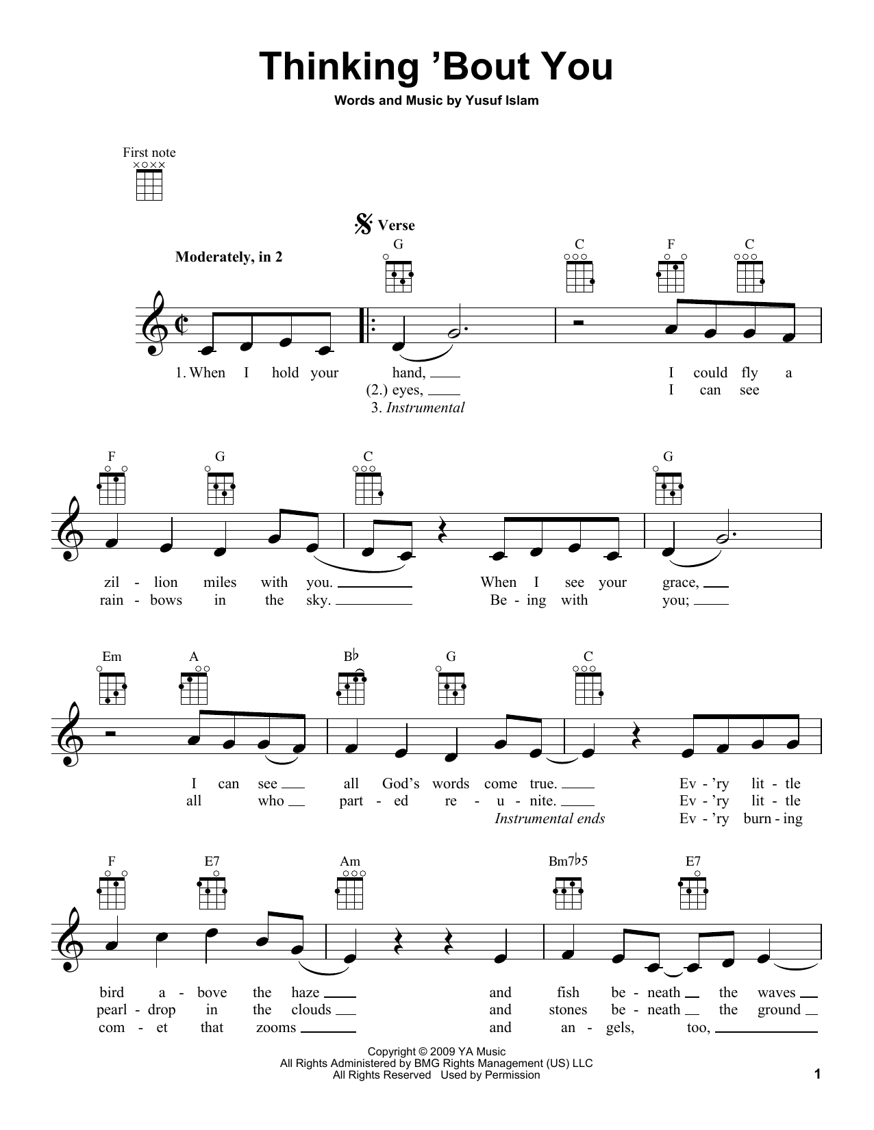 Product gallery: Page 1 of 1 Thinking 'Bout You, Yusuf/Cat Stevens