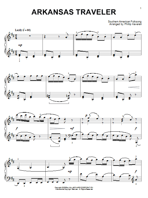 Produktbild zu: Arkansas Traveler (arr. Phillip Keveren)