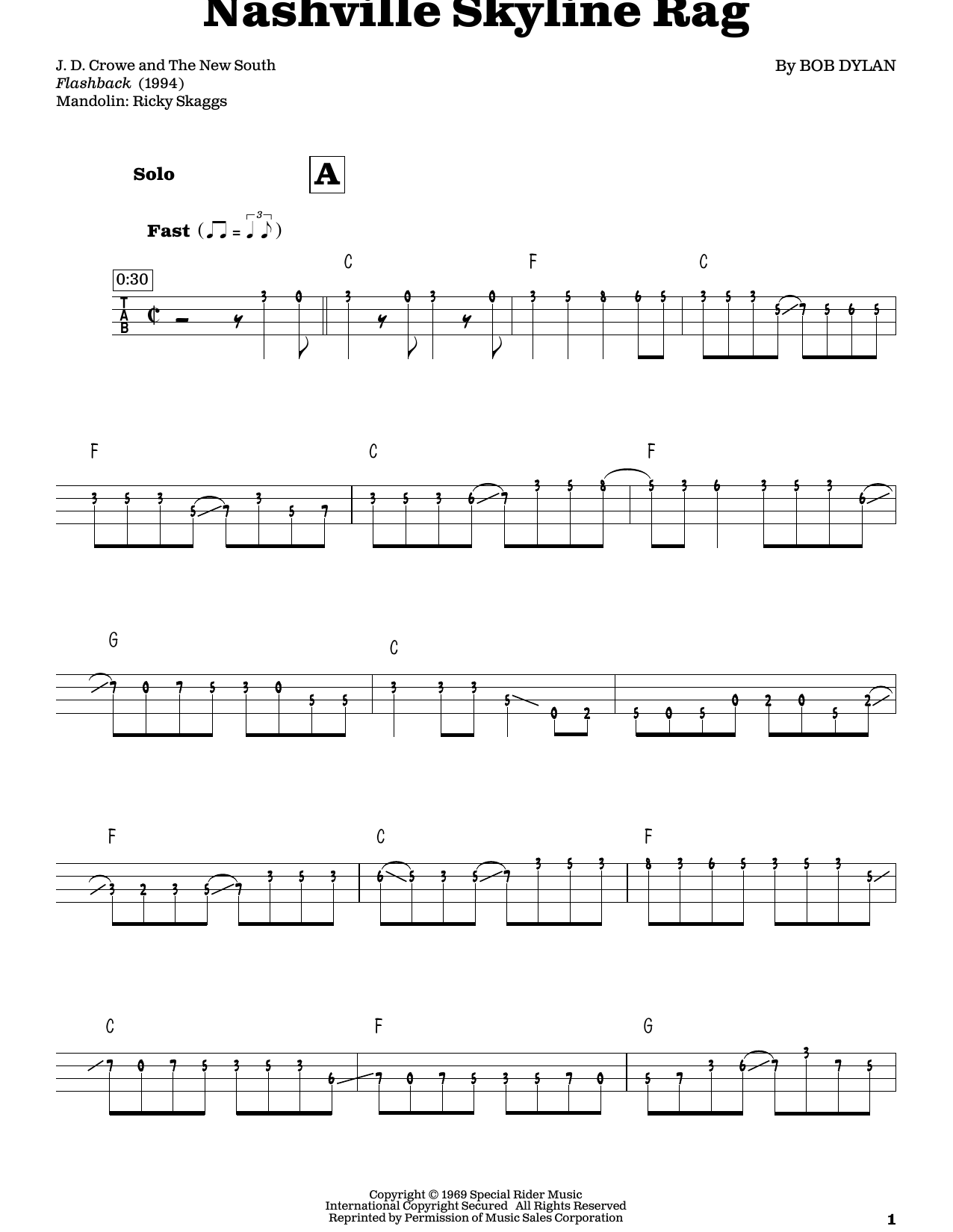 Produktgalerie: Seite 1 von 1 Nashville Skyline Rag, Bob Dylan