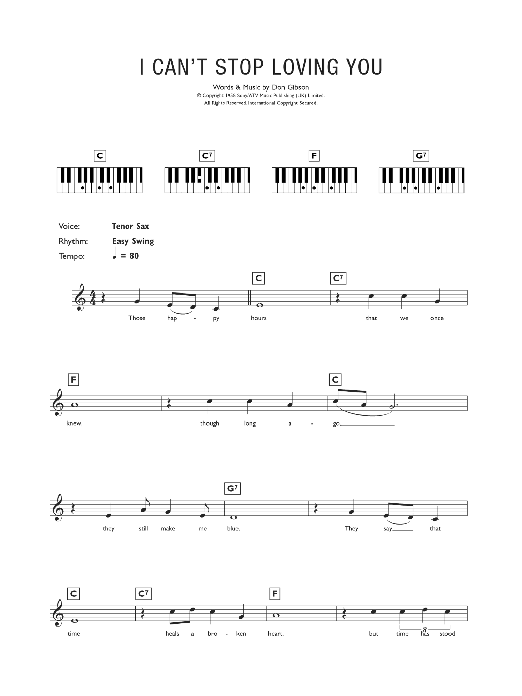 Produktgalerie: Seite 1 von 1 I Can't Stop Loving You, Don Gibson, Klavier