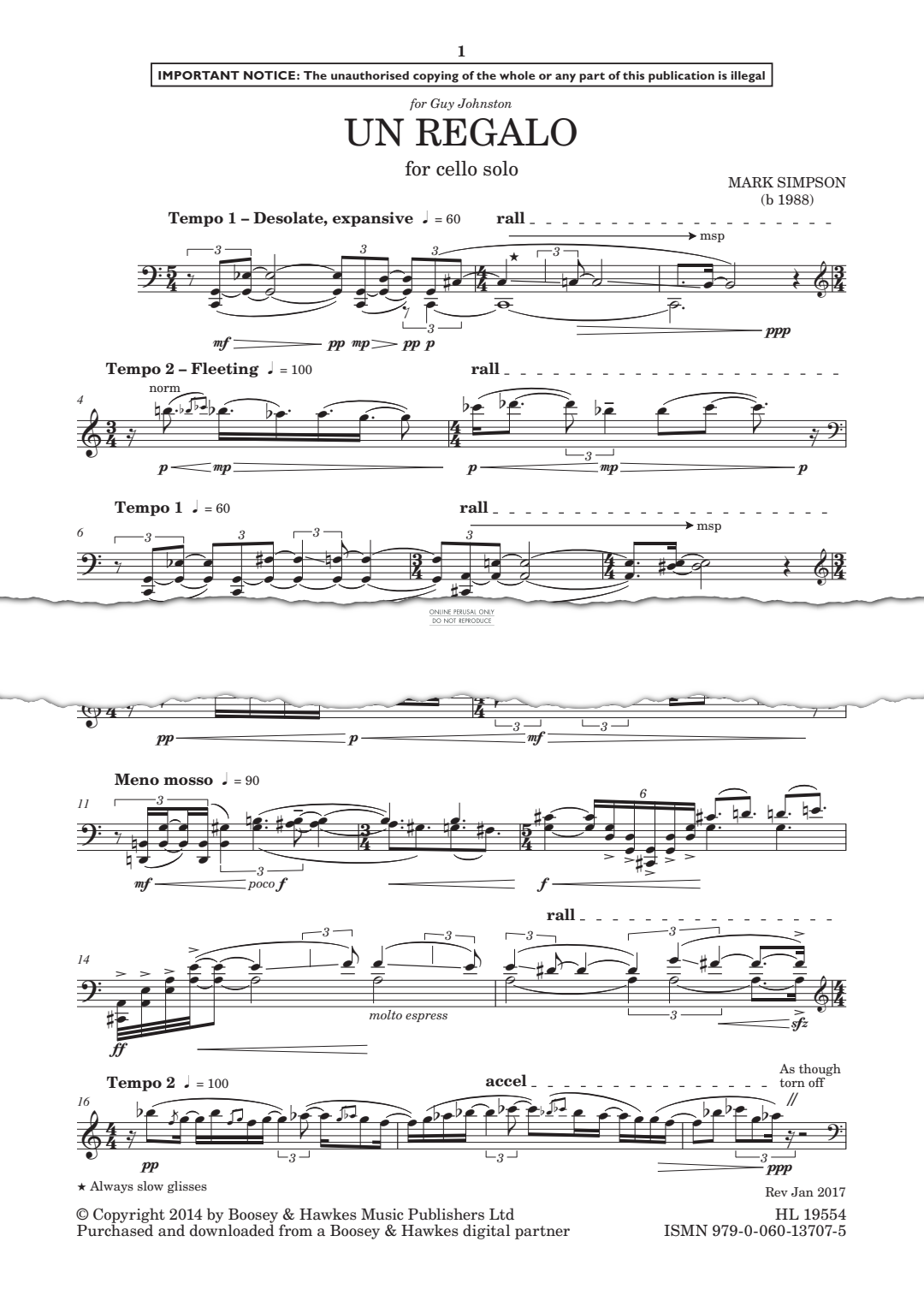 Produktgalerie: Seite 1 von 1 Un Regalo, Mark Simpson, Violoncello