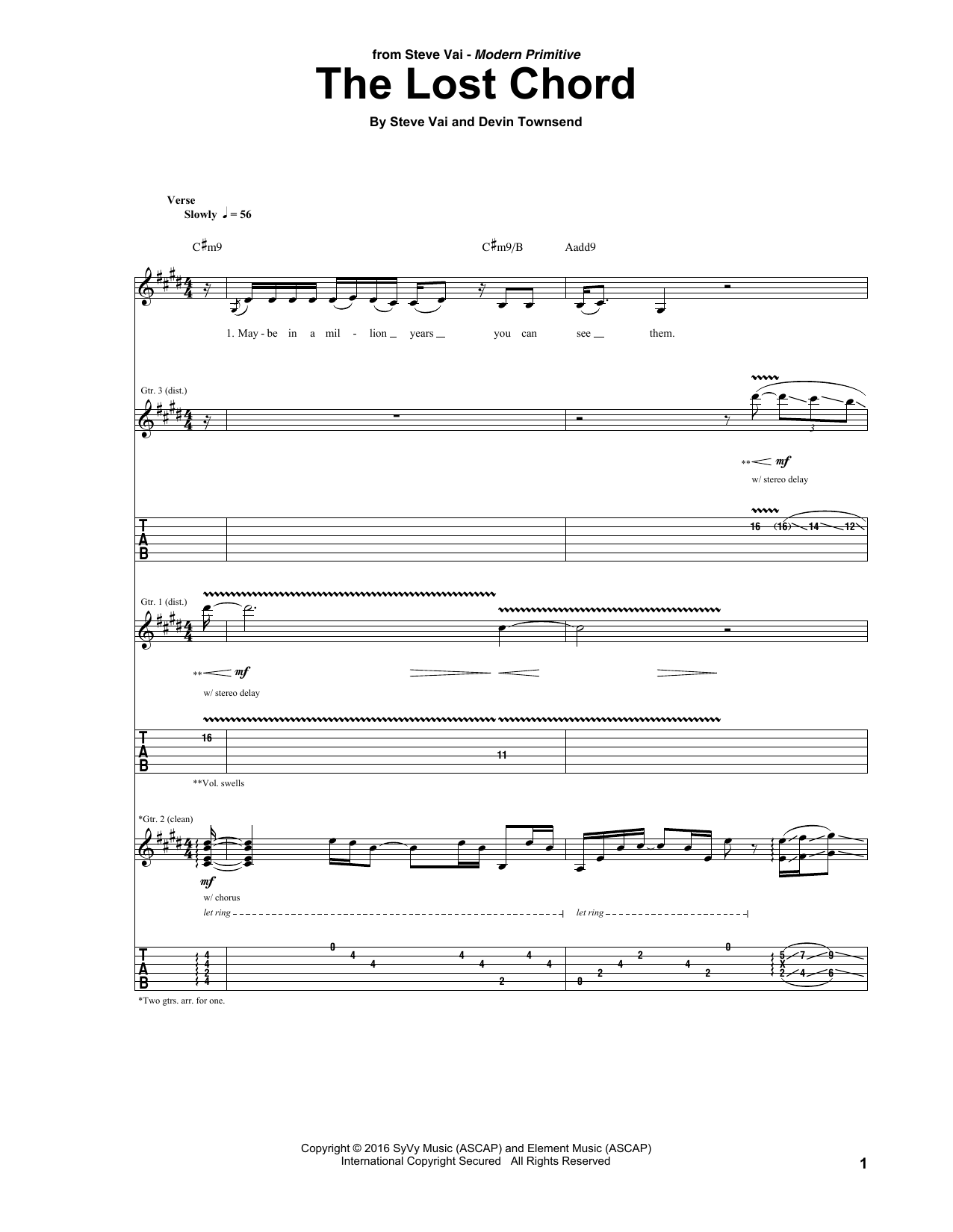 Product gallery: Page 1 of 1 The Lost Chord, Steve Vai
