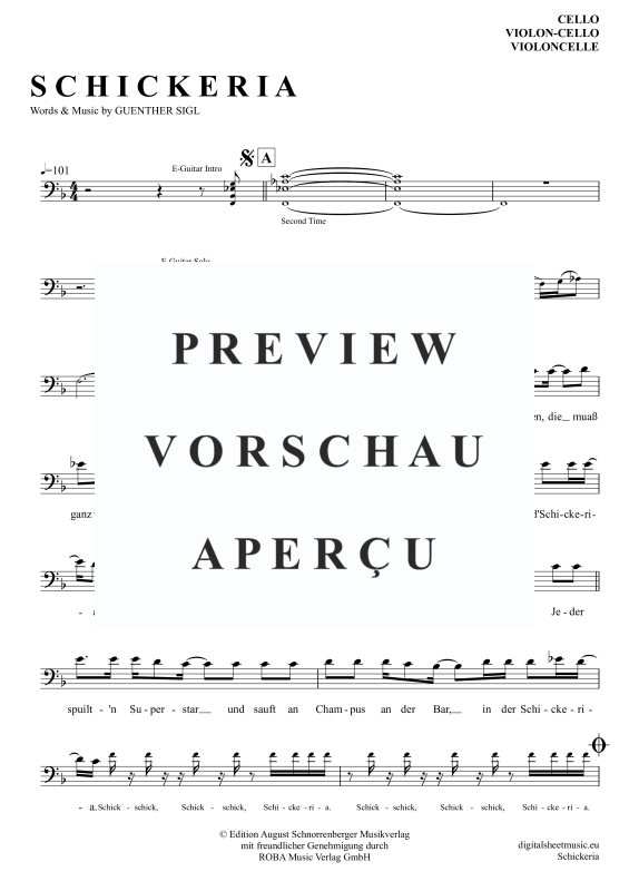 Produktgalerie: Seite 2 von 4 Schickeria, Spider Murphy Gang, Violoncello