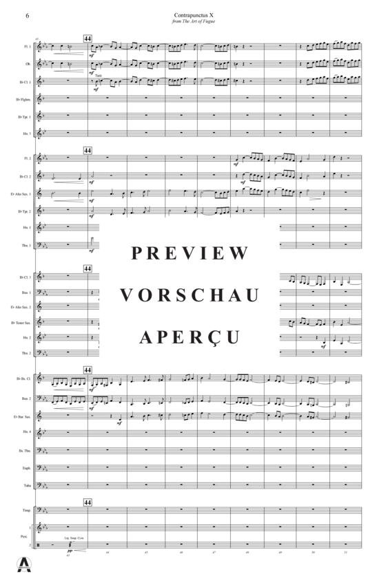 Produktgalerie: Seite 9 von 17 Contrapunctus 10 aus Kunst der Fuge , , (Concert Band)