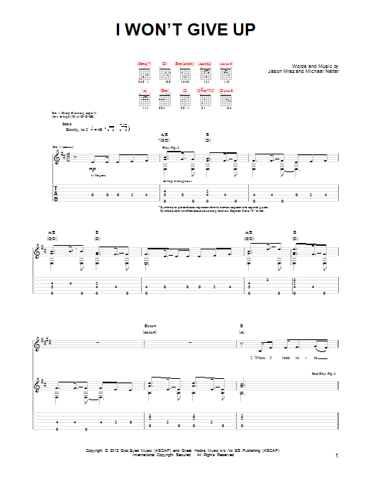 Product gallery: Page 1 of 1 I Won't Give Up, Jason Mraz