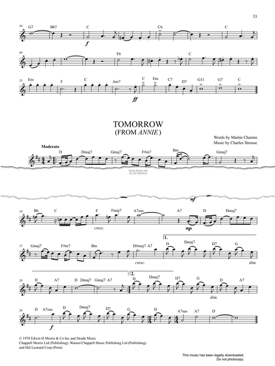 Product gallery: Page 1 of 1 Tomorrow (from "Annie"), Charles Strouse