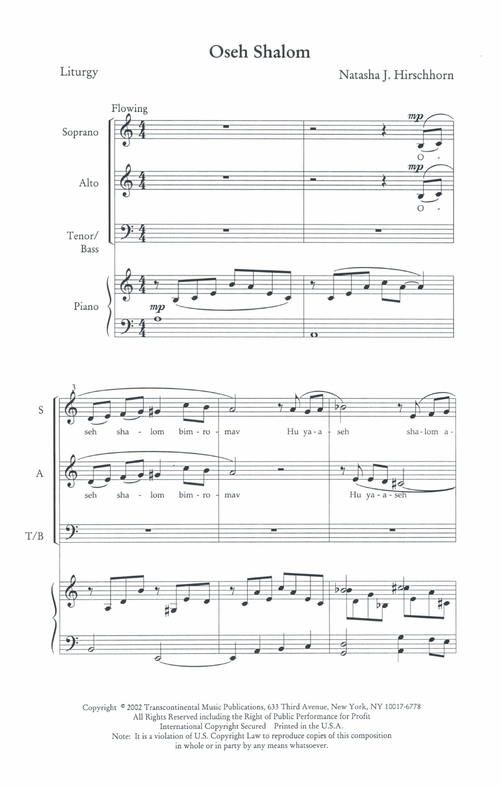 Product gallery: Page 1 of 1 Oseh Shalom (God Makes Peace), Natasha Hirschhorn