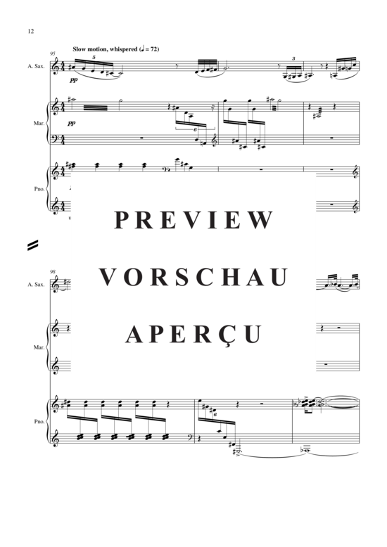 Product gallery: Page 13 of 21 Frequent Flyer , , (alto saxophone, marimba + piano)
