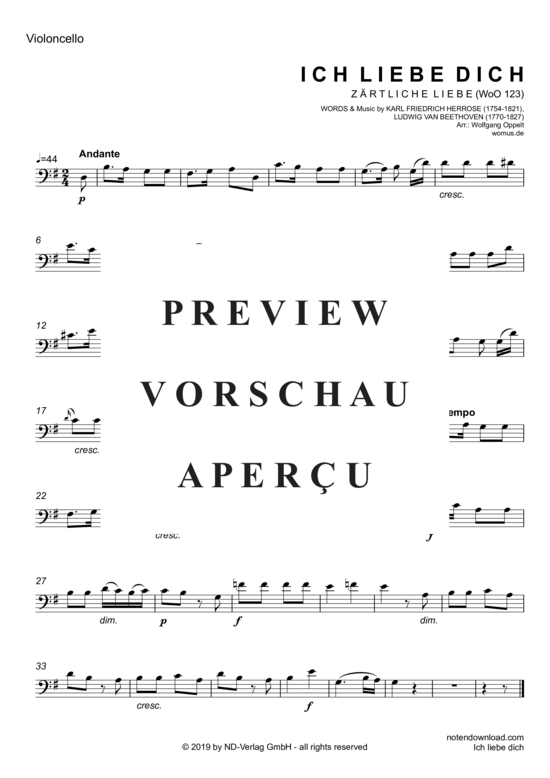 Product gallery: Page 5 of 7 Ich liebe dich , , (violoncello + piano/organ)