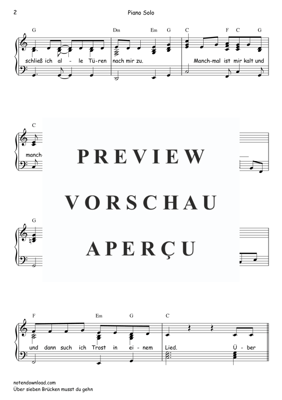 Produktgalerie: Seite 3 von 4 Über sieben Brücken musst du gehn, , Klavier Solo