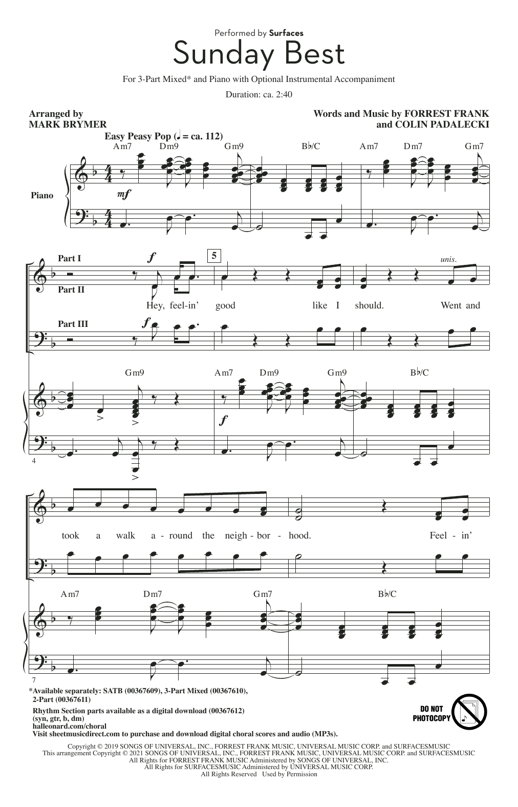 Produktbild zu: Sunday Best (arr. Mark Brymer)