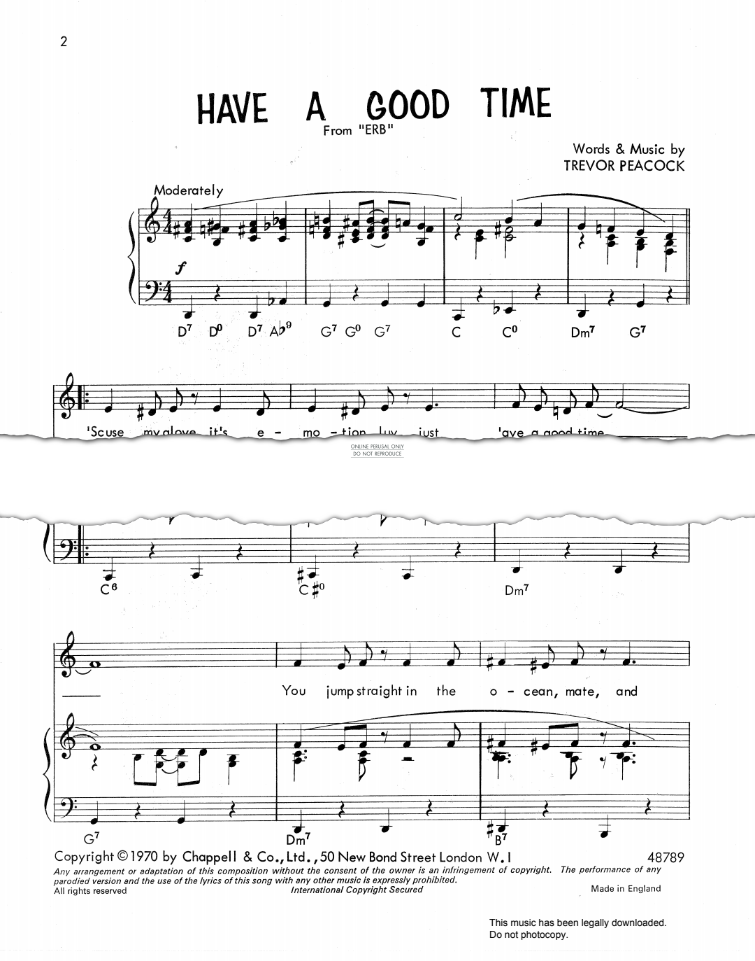 Product gallery: Page 1 of 1 Have A Good Time (from 'Erb'), Trevor Peacock