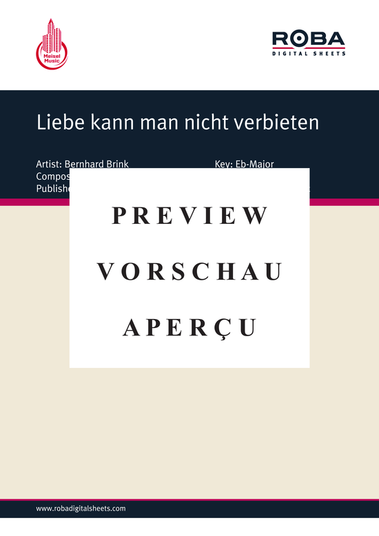 Produktgalerie: Seite 2 von 5 Liebe kann man nicht verbieten, Brink, 	Bernhard, Klavier und Gesang